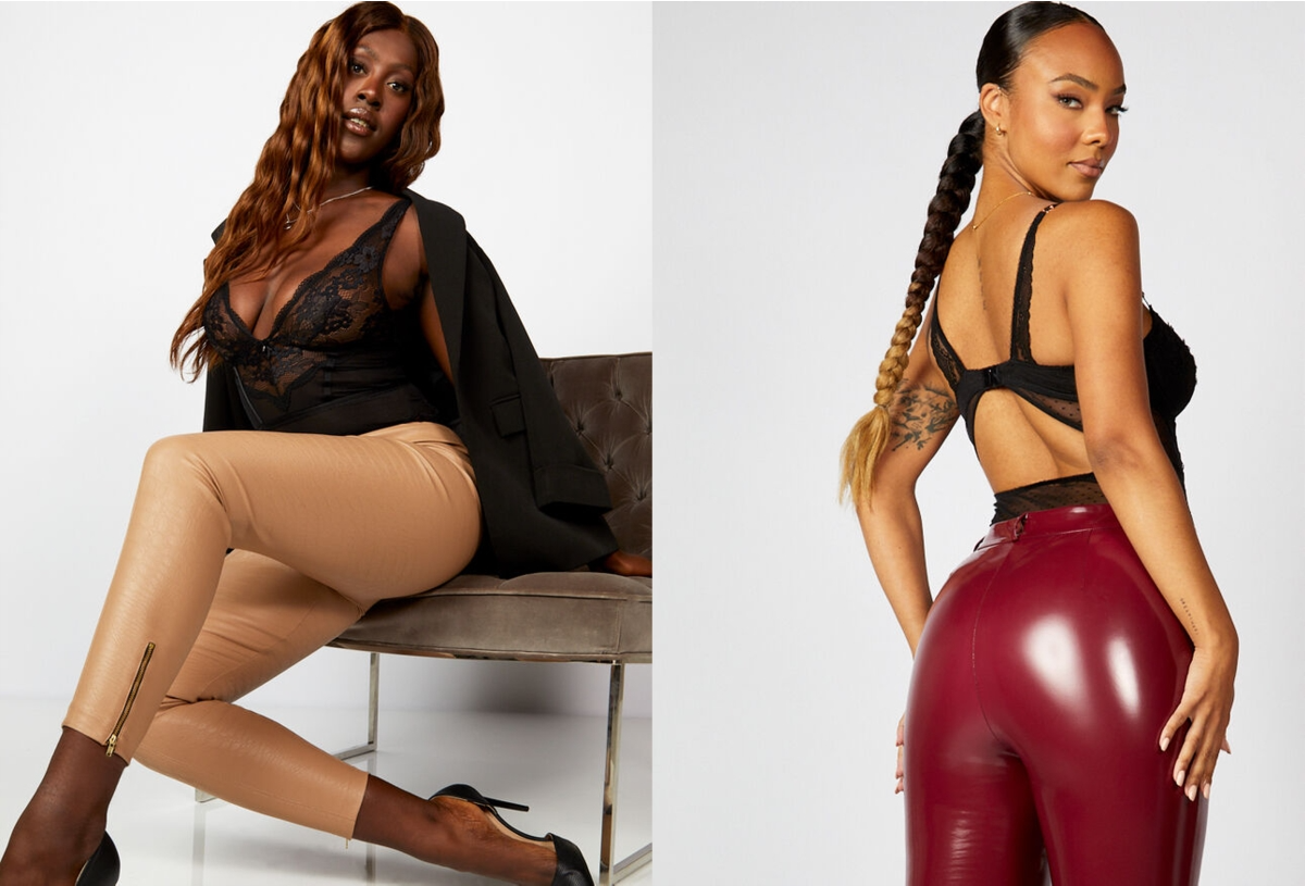 Leather leggings with bodysuits